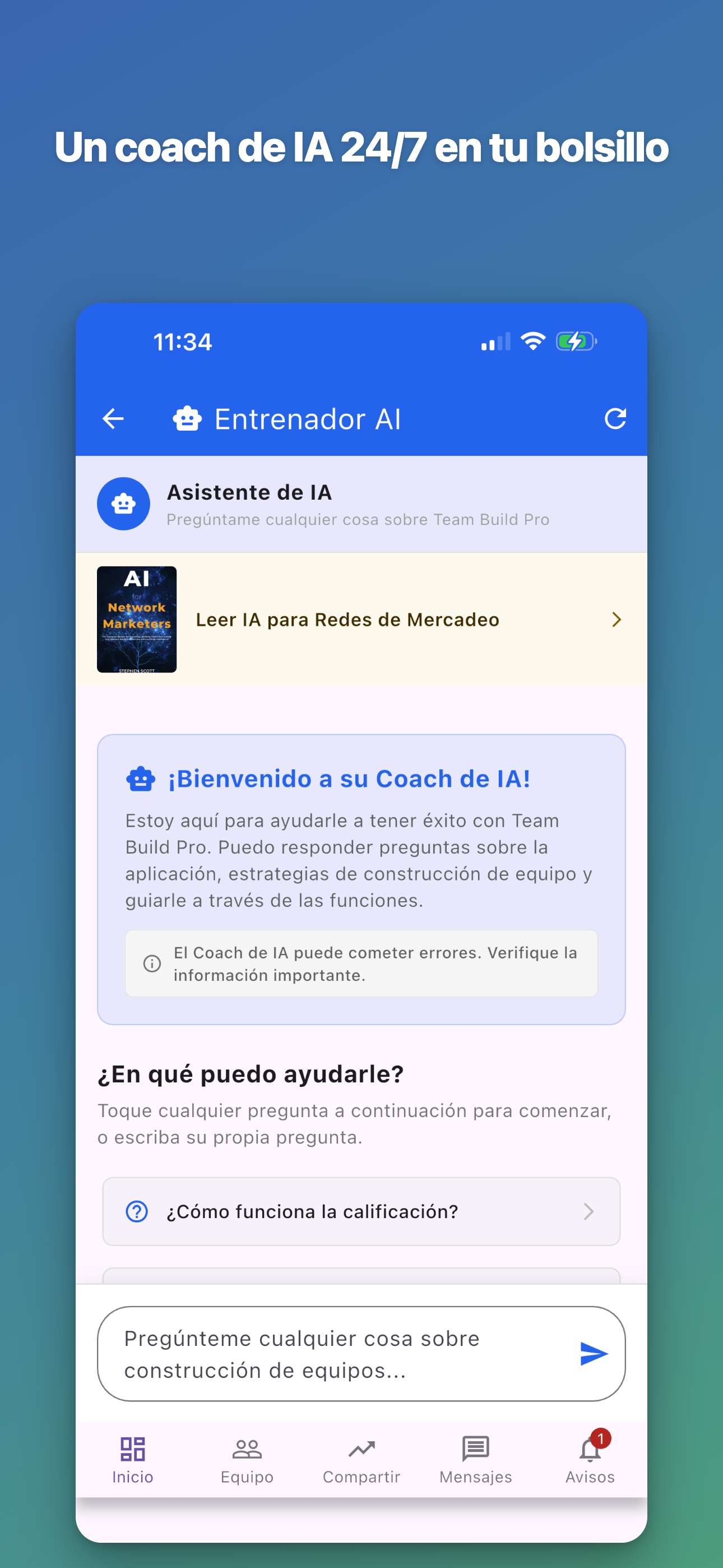 Un coach de IA 24/7 en tu bolsillo