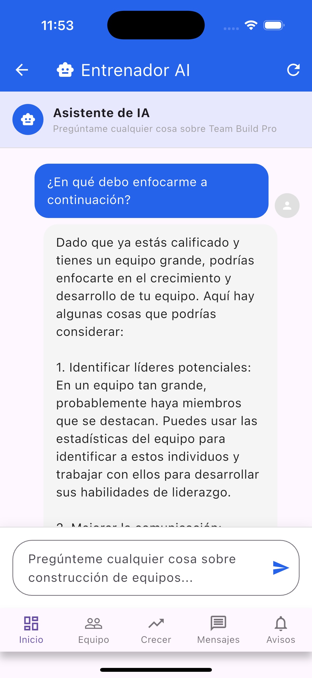 Mensajería segura, actualizaciones diarias de progreso y herramientas de coordinación de equipo