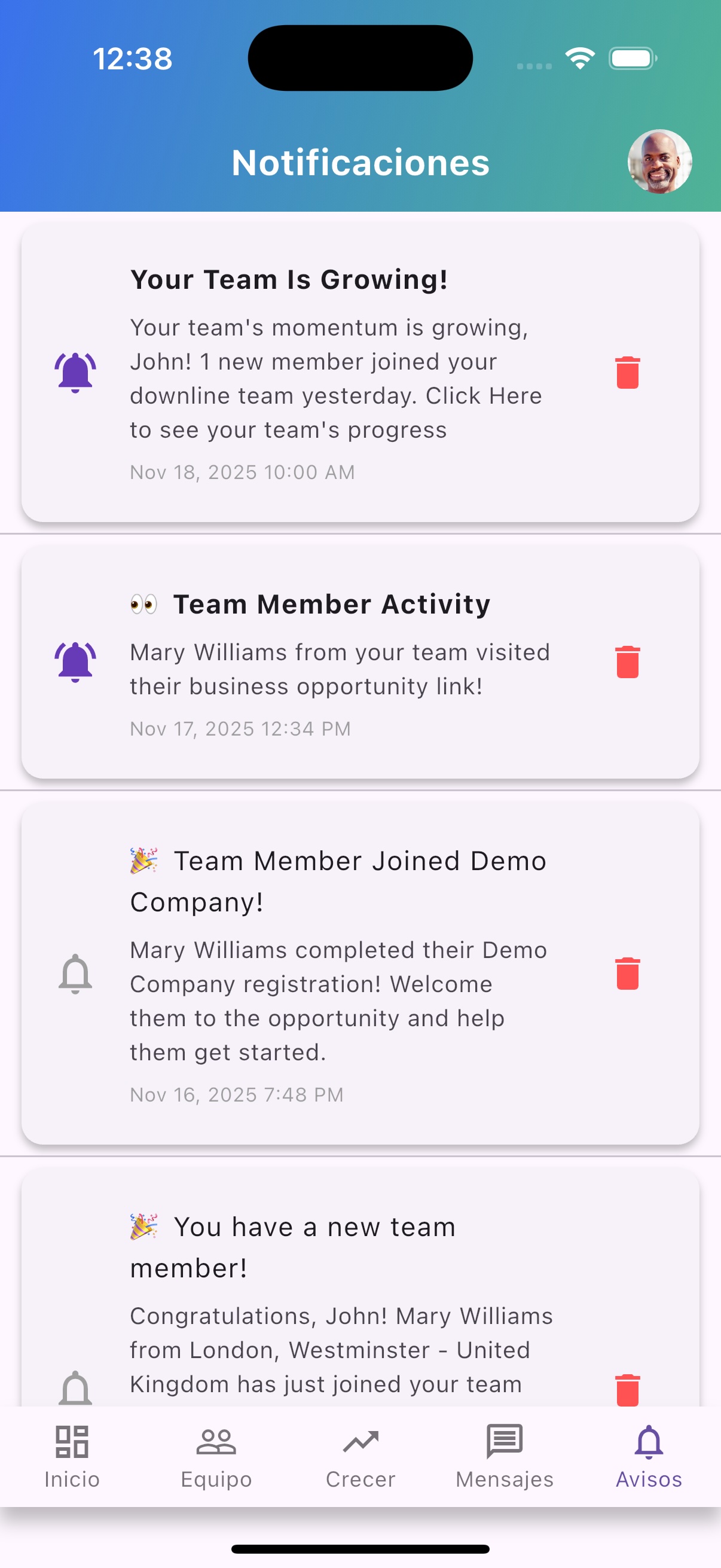 Seguimiento de hitos de reclutamiento y notificaciones automáticas de progreso